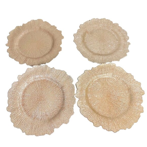 Ocean Reef Blush Charger Plates 14" Beach Table Decor Wedding Coastal Set of 4 - Picture 8 of 8